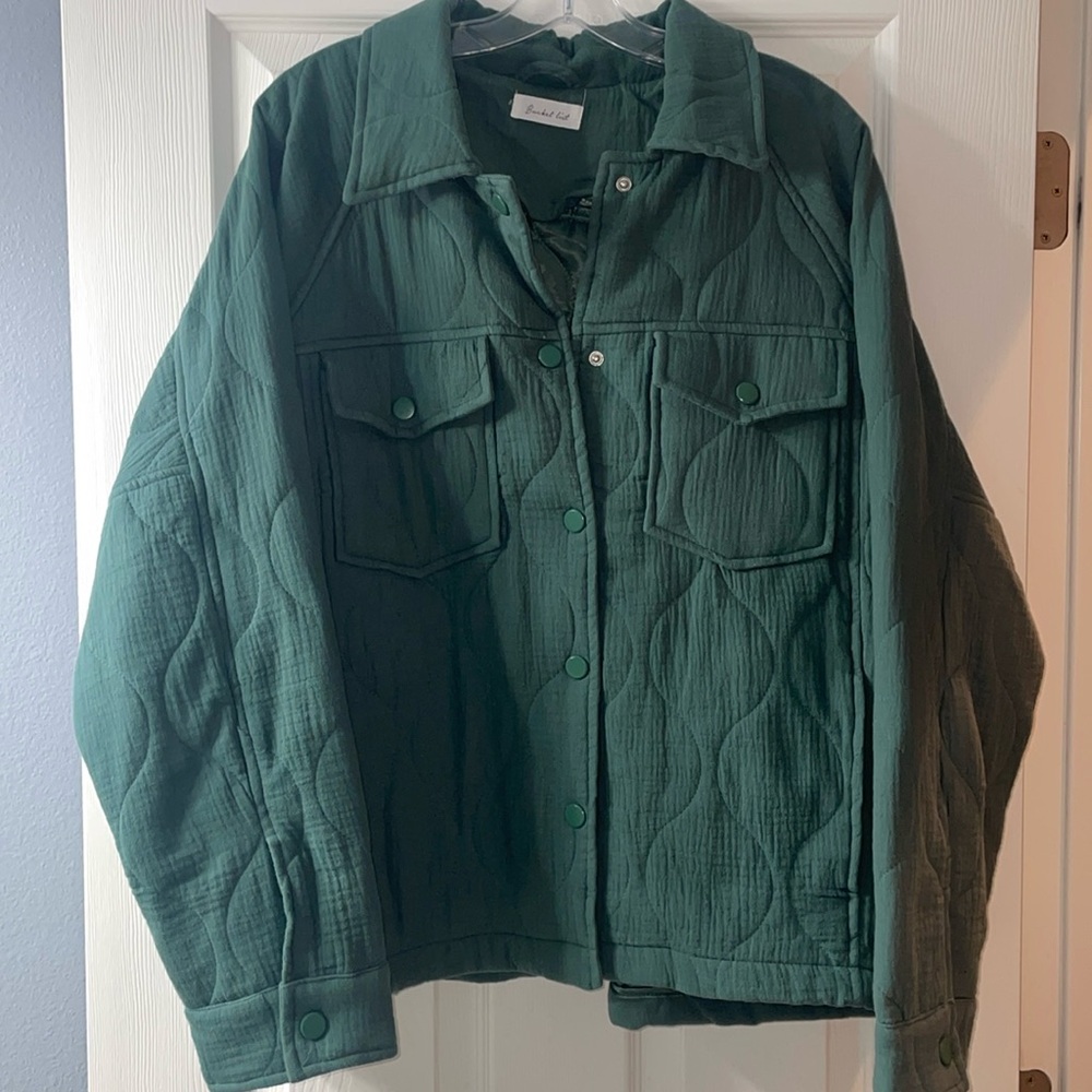 Nwot Bucket List Lined Jacket With Button Snaps. … - image 1